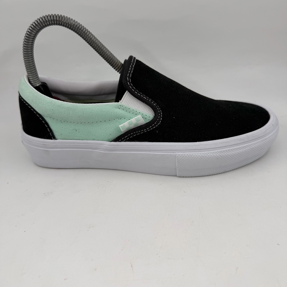 Vans Slip-On Women's Black and Mint Green Athletic Shoes